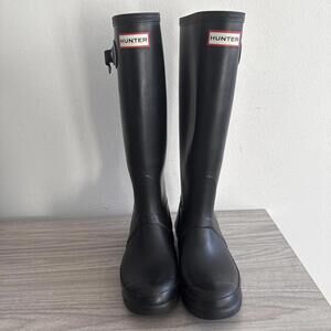 Hunter Original Tall Rain Boots Matte Black Women’s Sz 6 Rubber